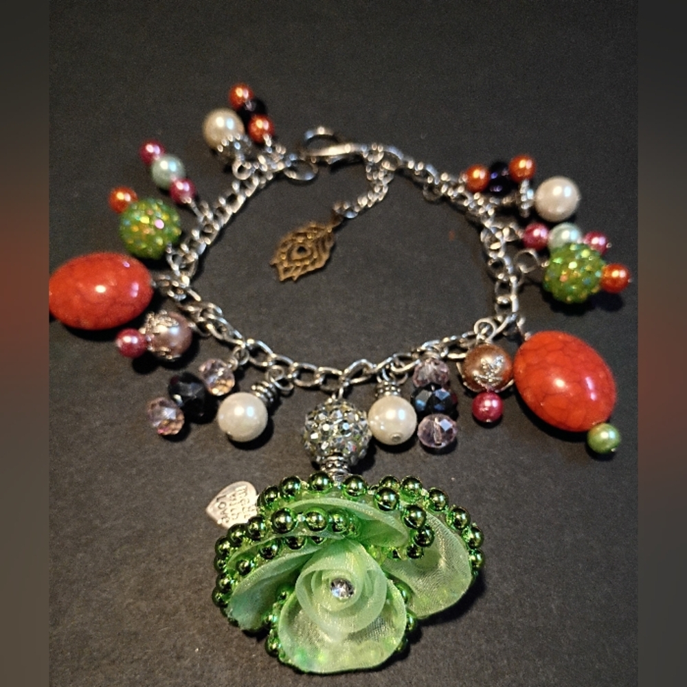 Handmade Colorful Beaded Charm Bracelet